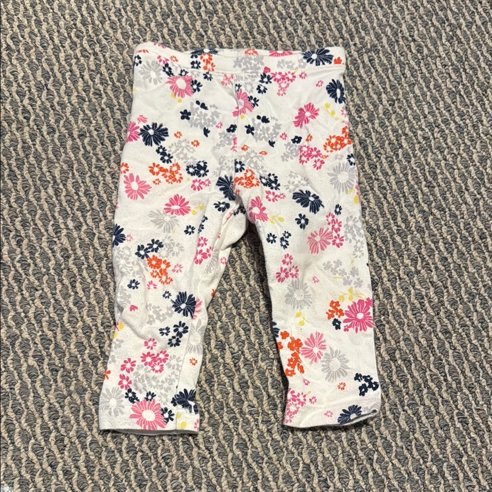 Old Navy Pink and White Floral Leggings